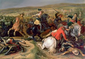 Gustavus II Adolphus, King of Sweden, Leading a Cavalry Charge at the Battle of Lutzen